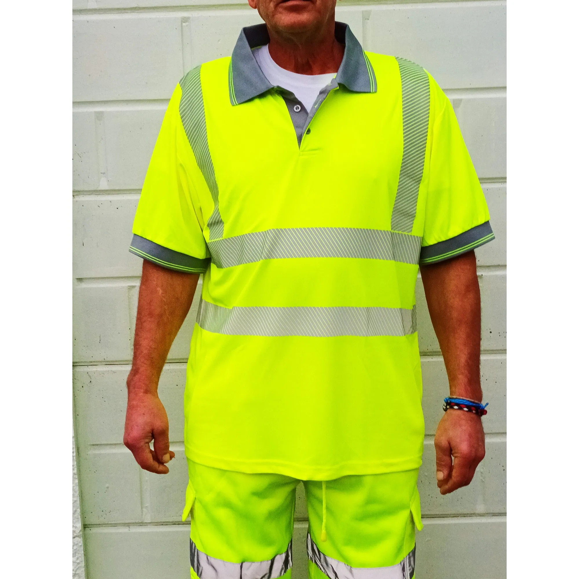 Hi-Vis Short Sleeve Polo Shirt Class 2 - Segmented Tape - Case of 25